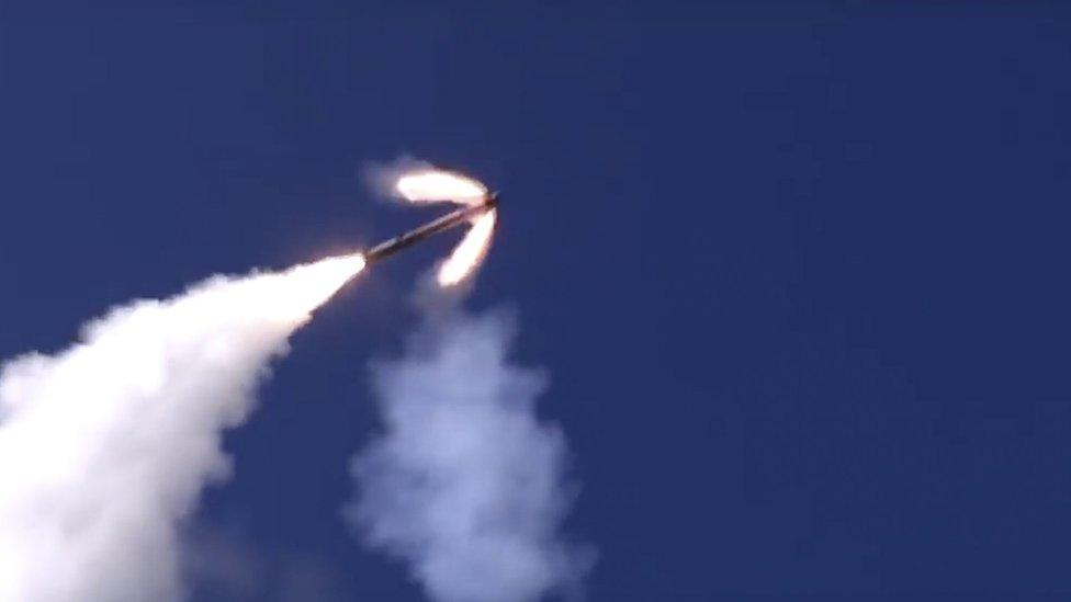 Image from Russian military video showing launch of a missile from a Bastion missile launcher in Syria. 15 Nov 2016