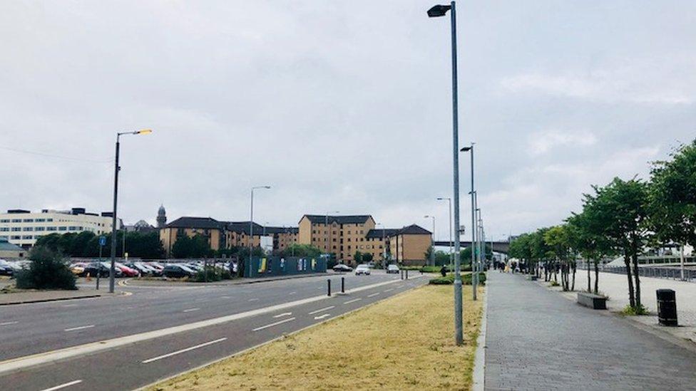 The site of the new Barclays hub on Clyde Place, Glasgow