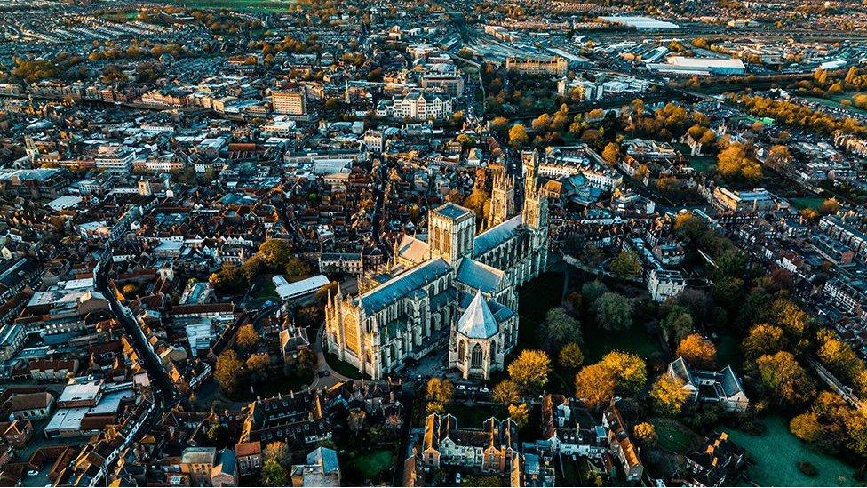 Aerial view of York