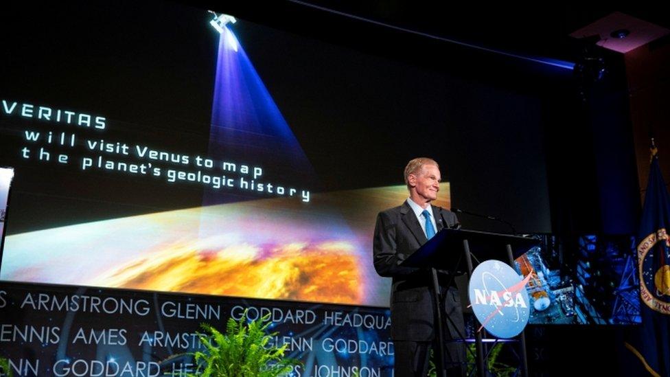 Bill Nelson speaks at Nasa HQ in Washington, DC 2 June 2021