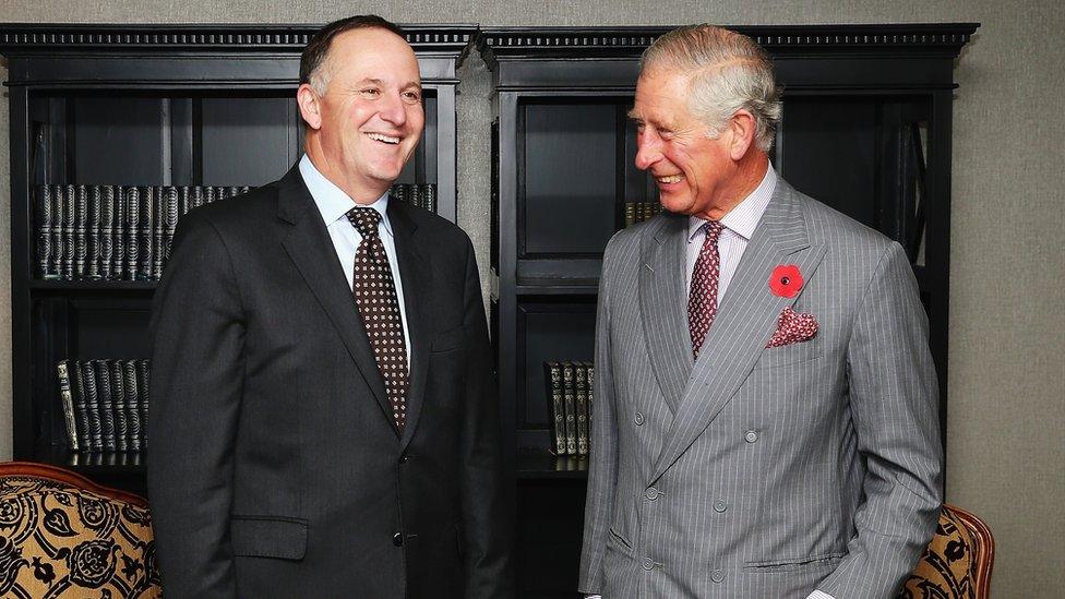 New Zealand Prime Minister John Key meeting Prince Charles