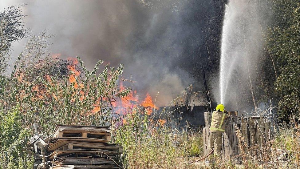 Recycling centre fire