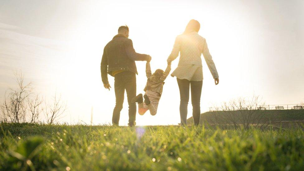 A photo of an anonymous family