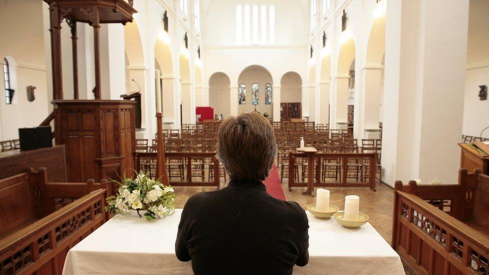 Canon Jan Gould in the Church of the Resurrection in Ely Cardiff