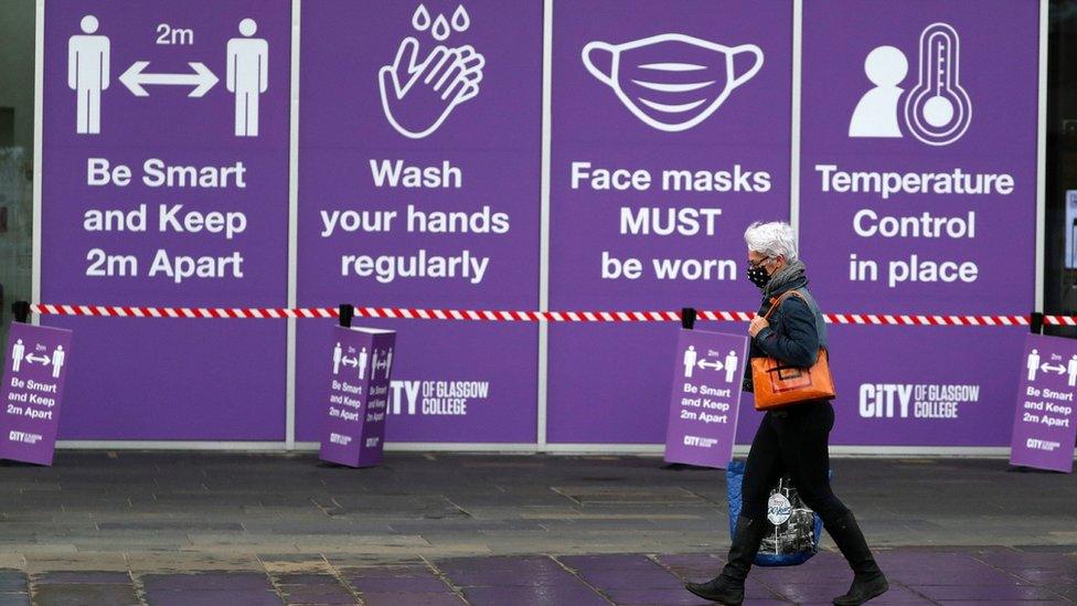 Woman walking in Glasgow