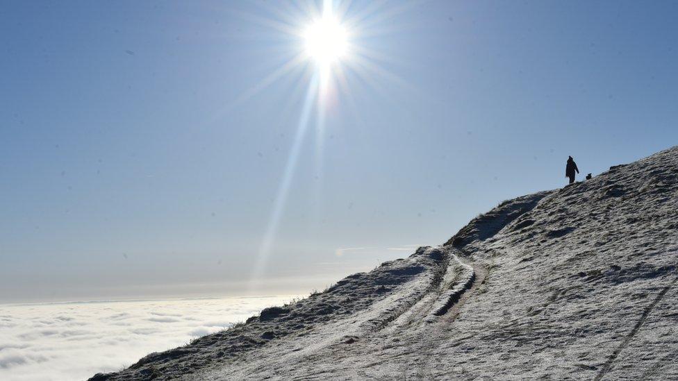 The cloud inversions as seen from the Malvern Hills