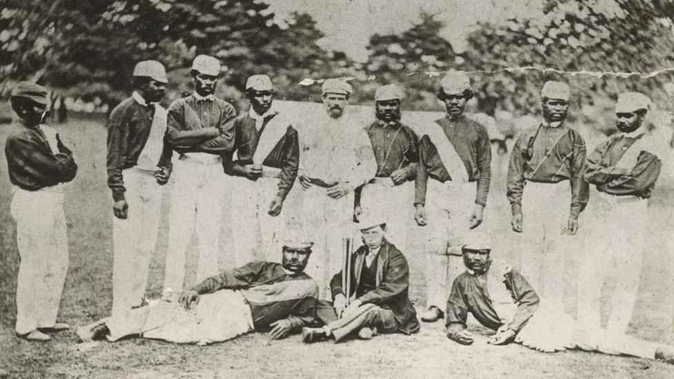 The members of the 1868 tour pose for a portrait