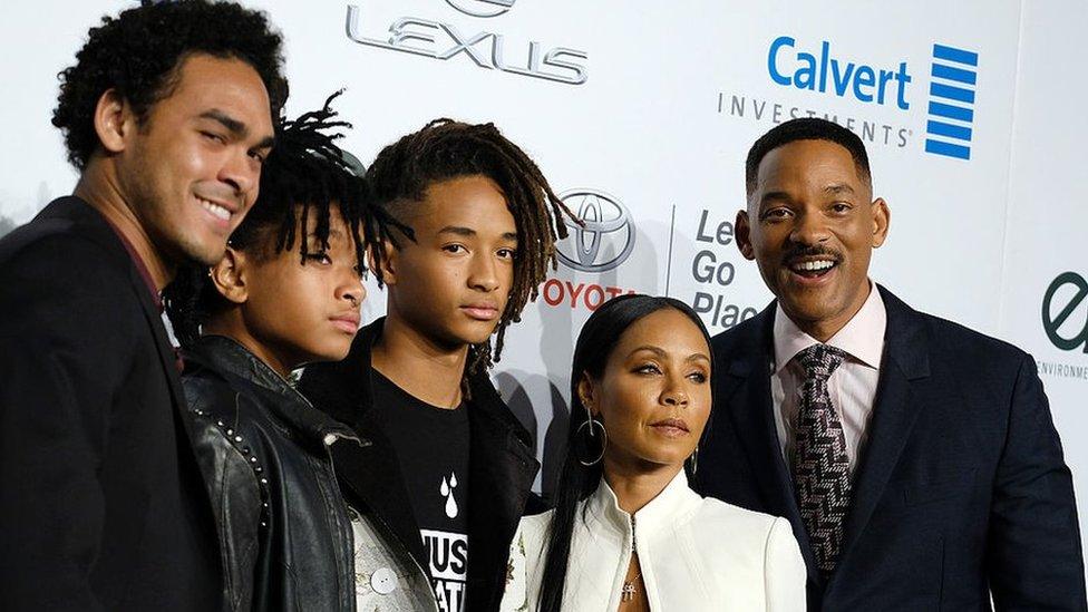 Trey Smith, Willow Smith, Jaden Smith, Jada Pinkett Smith and Will Smith