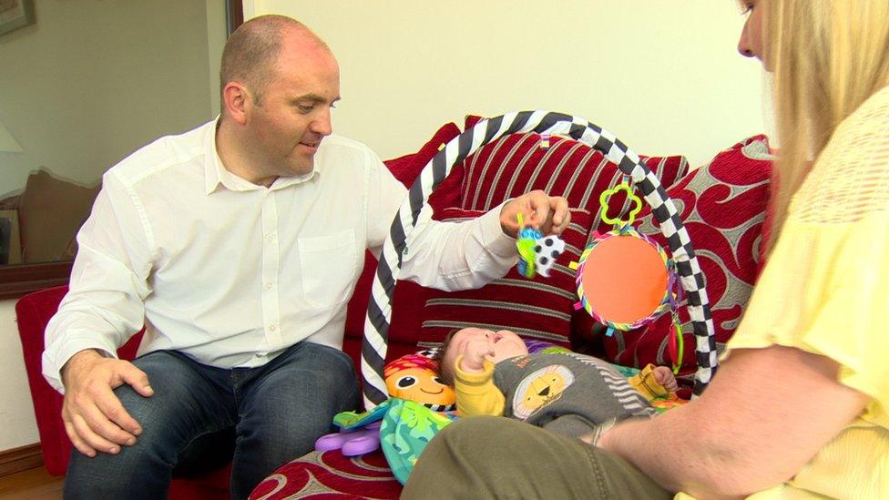 Adam Daly with his parents Paula and Aidan