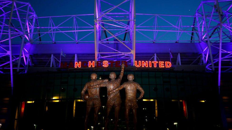 Old Trafford in blue.