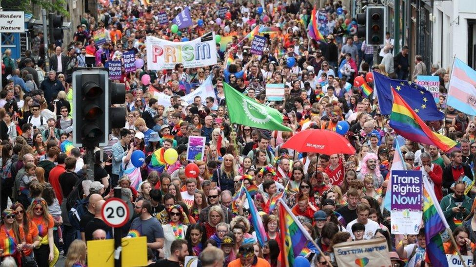 Pride march in Edinburgh