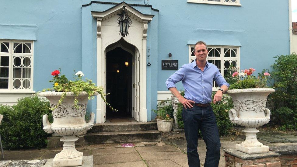 Owner Oliver Thain outside The Tickell Arms which showed yesterday's match