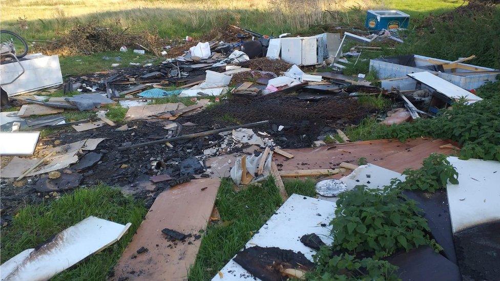 Fly-tipping at Pineham Locks