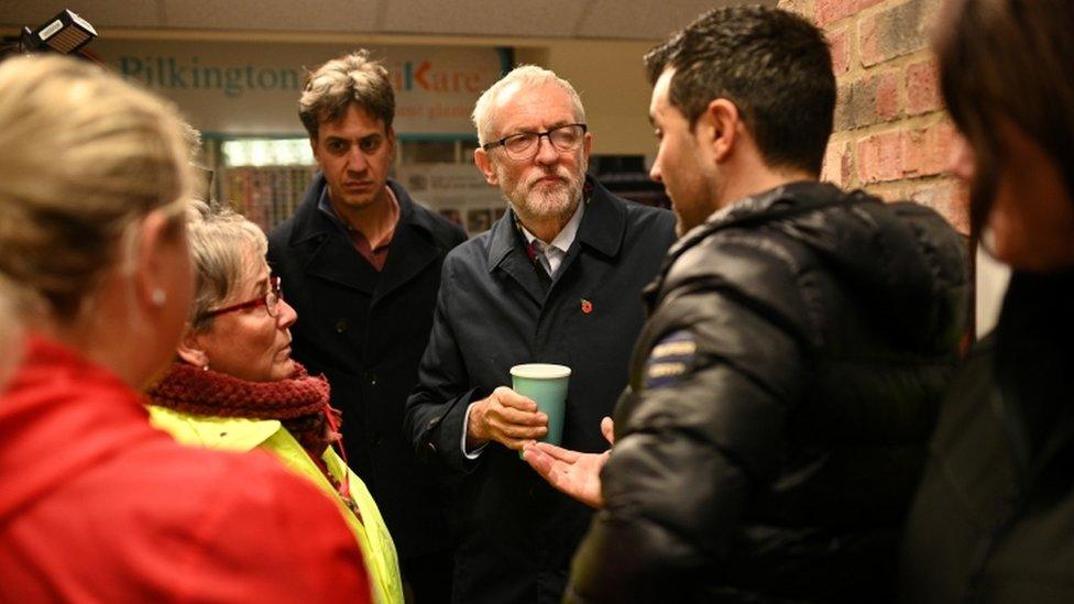 Jeremy Corbyn with flood victims