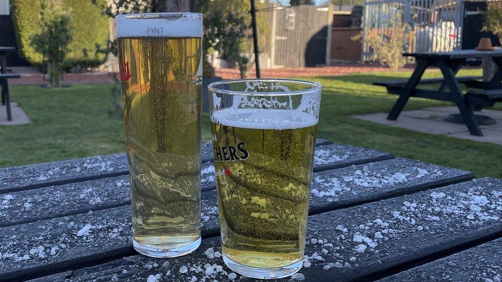 Glasses on a table