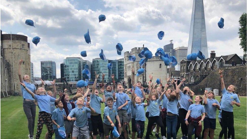 Pupils on a school trip to London