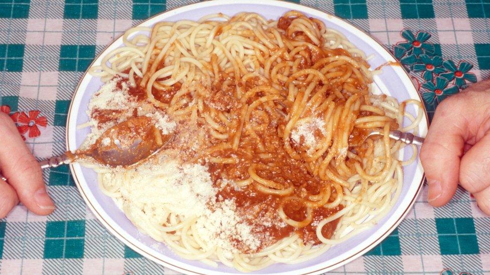 A plate of spaghetti