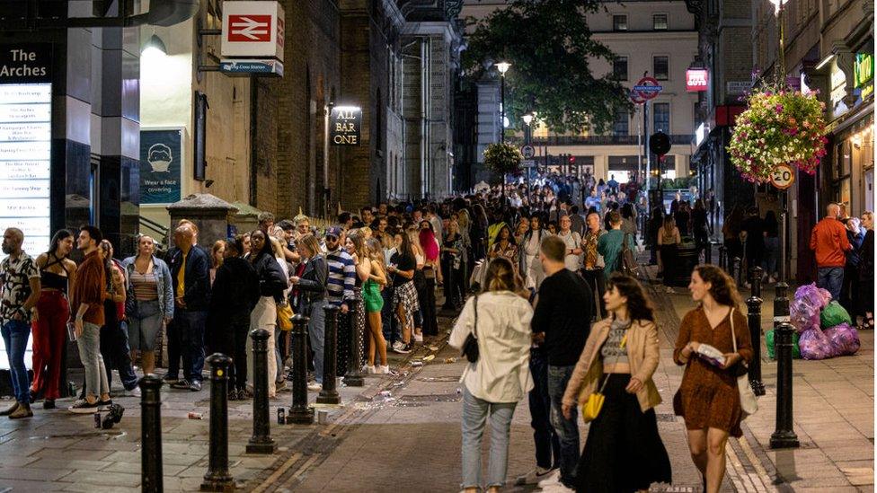 Queue outside Nightclub