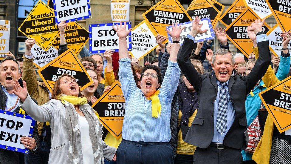 Newly elected MEP Sheila Ritchie with Lib Dem colleagues