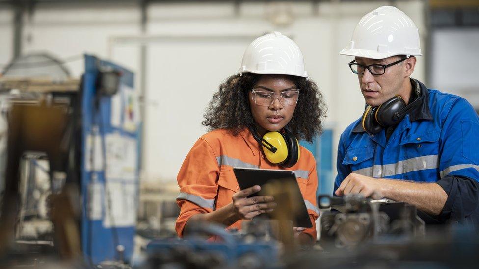 Stock image of workers