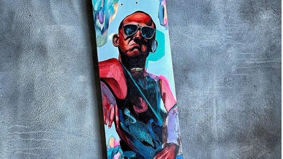 Painted skateboard