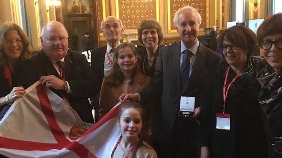 Dr Gilly Carr, Eric Pickles and relatives of Hedwig Bercu and Dorothea Weber