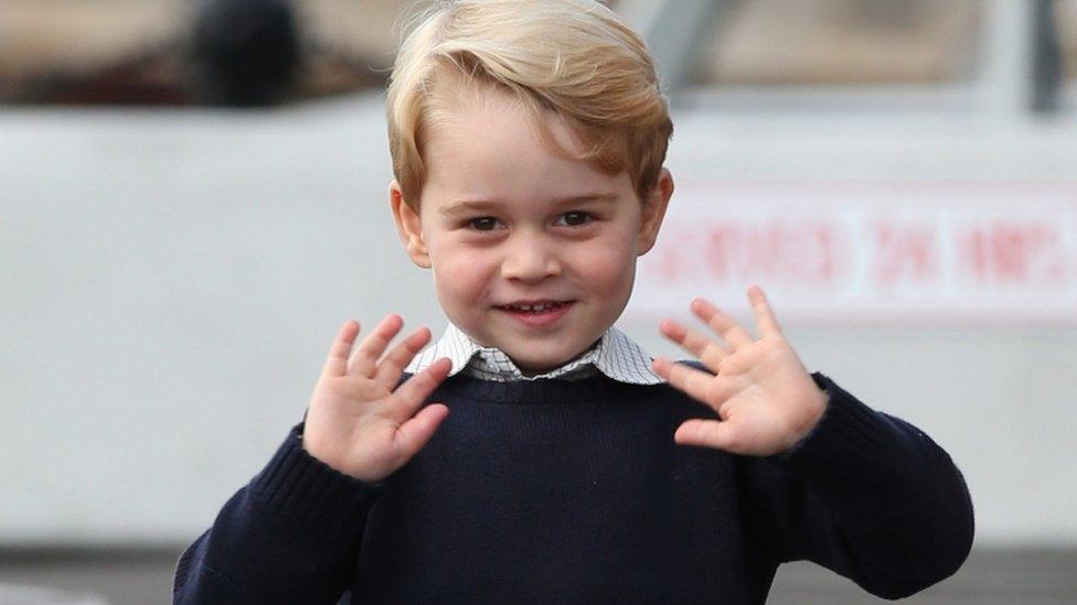 Prince George waving goodbye