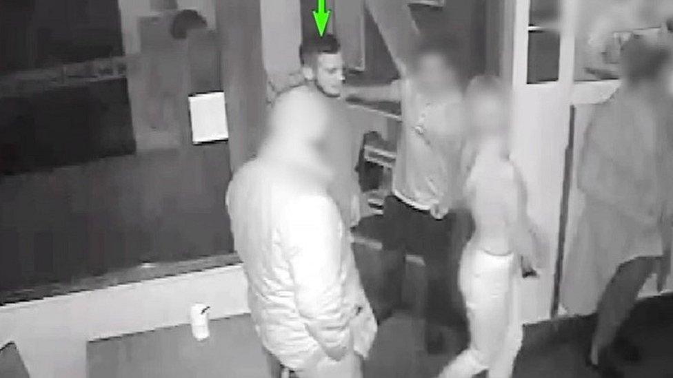 CCTV of Josh Hanson at the RE Bar