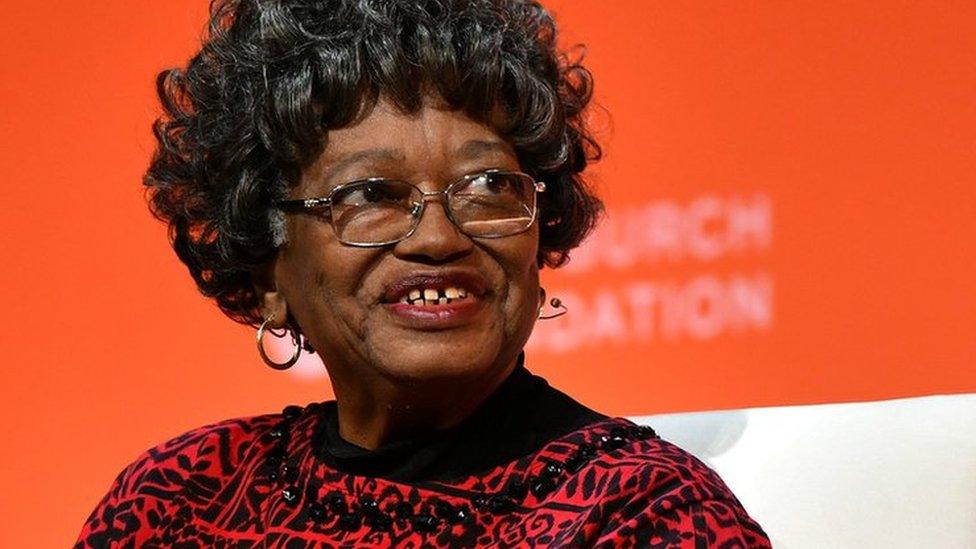 Claudette Colvin speaking in New York on 5 March 2020