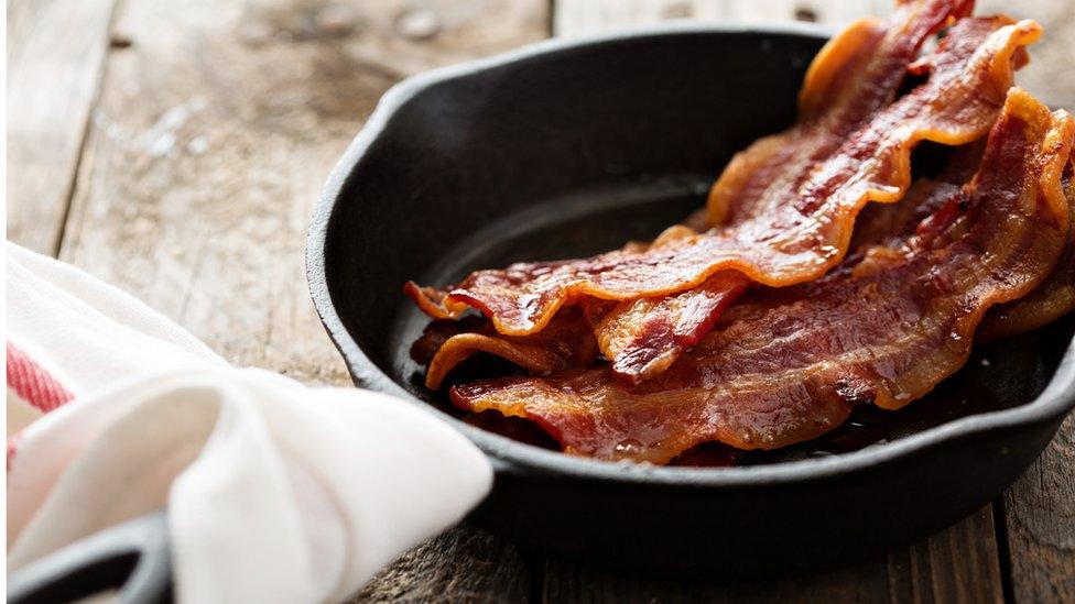 bacon in a pan