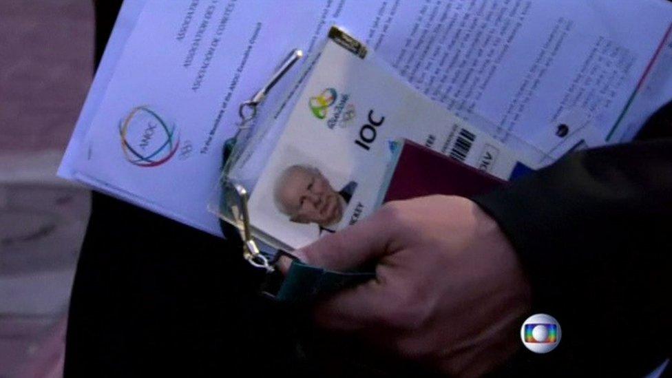 Police holding Patrick Hickey's IOC accreditation and other documents (17 August 2016)