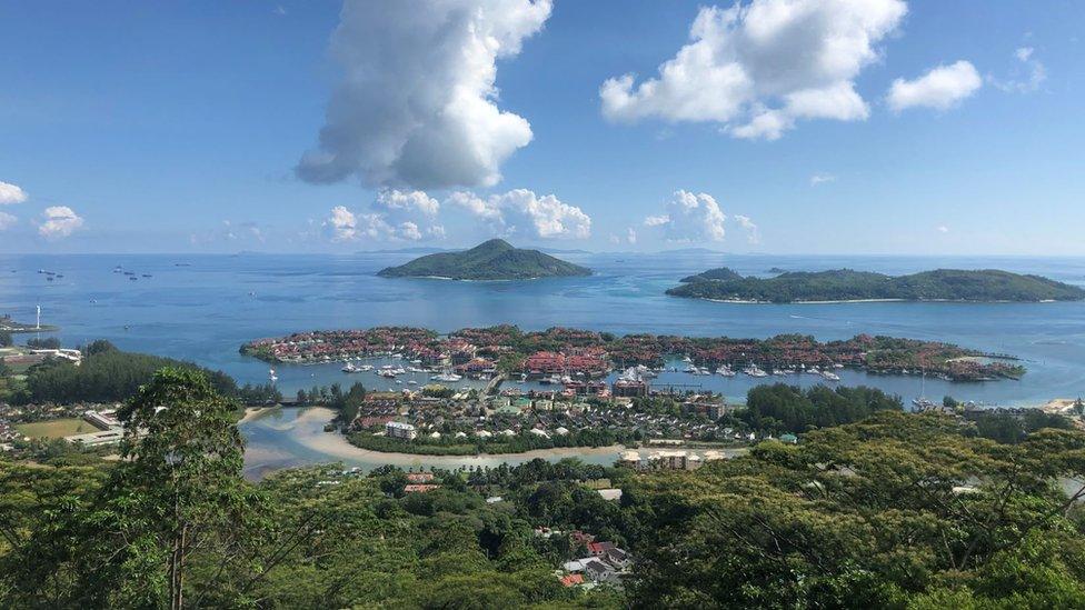 View of Seychelles coastline