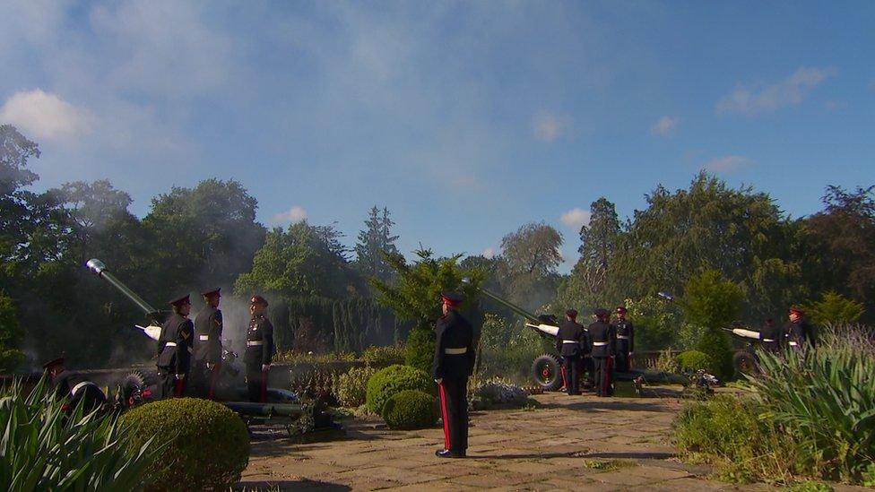 Gun salute at Hillsborough Castle