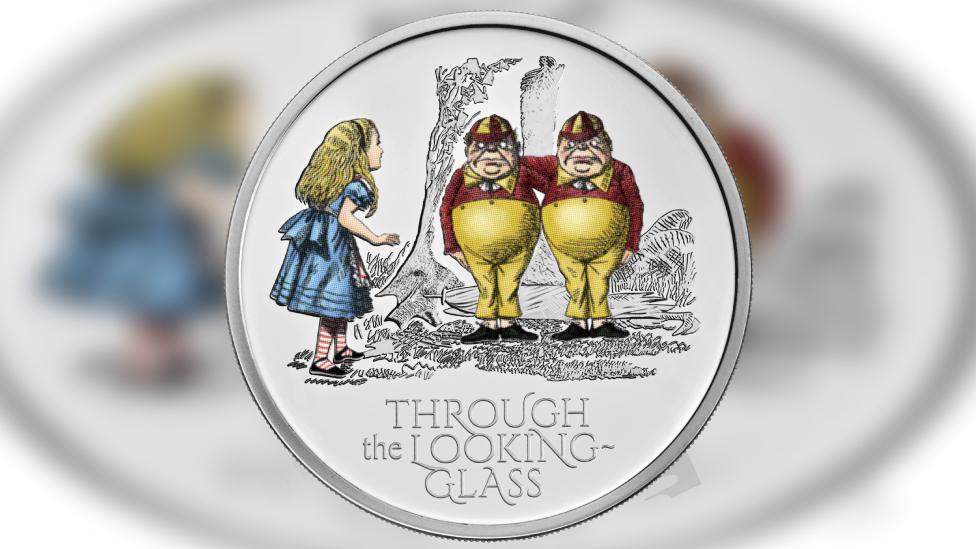 Commemorative Alice through the looking glass coin