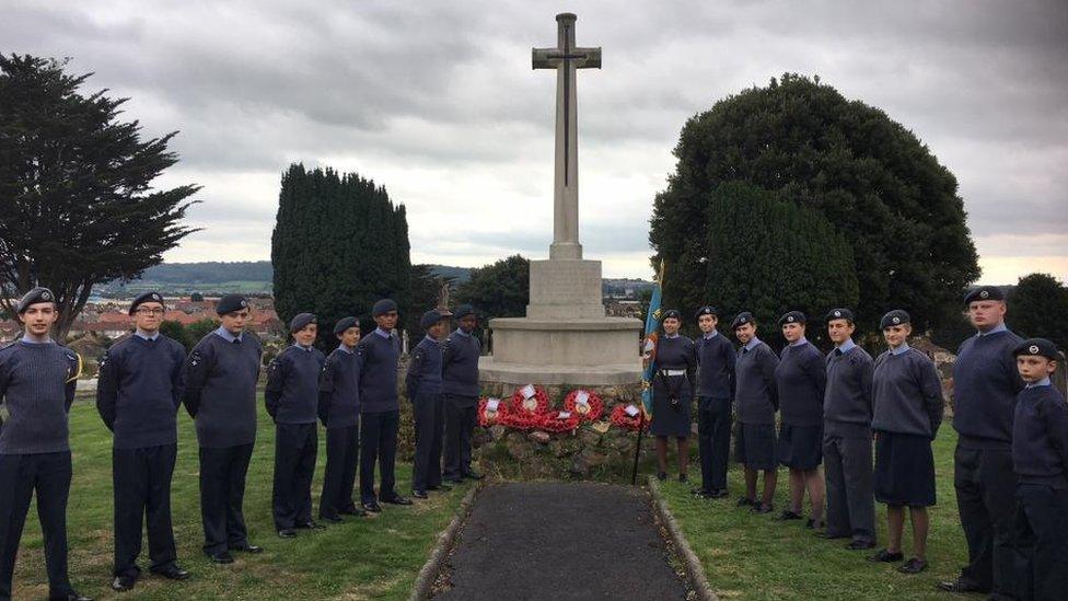 Memorial service at Milton Cemetery