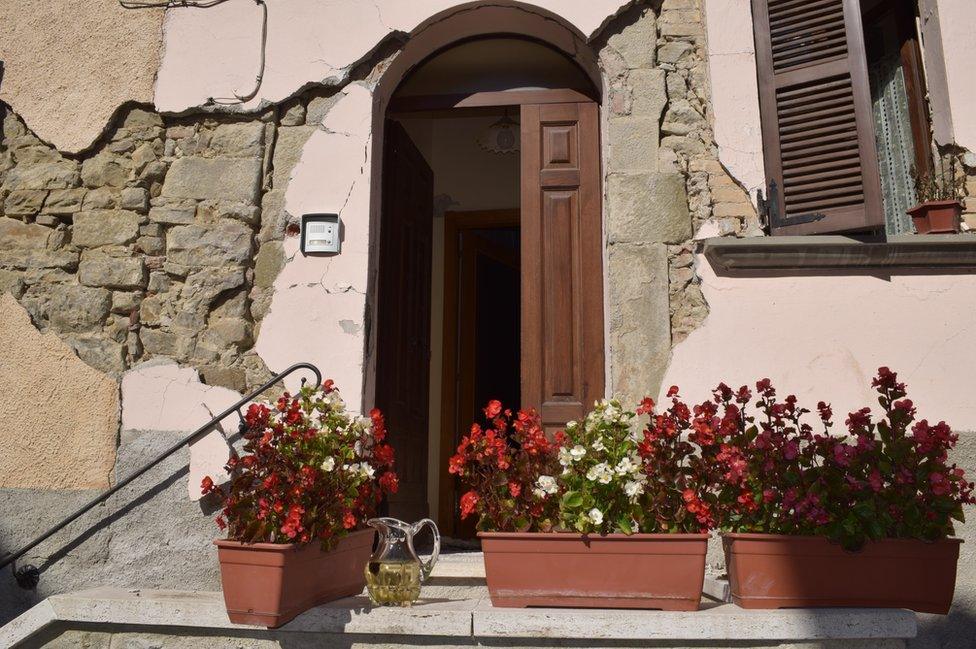 Earthquake damage in Arquata del Tronto, Marche, 27 September 2016