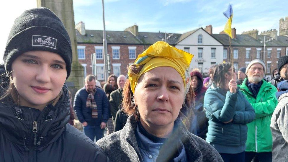 Protestors in Caernarfon