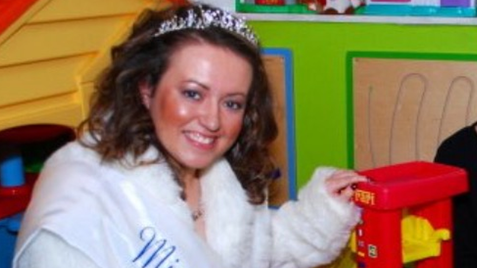 Chloe Hopkins doing charity work as Miss Prestatyn