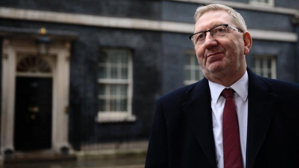 Len McCluskey outside Downing Street