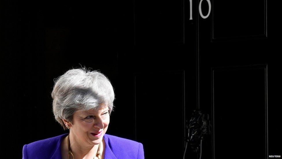 Theresa May outside 10 Downing Street