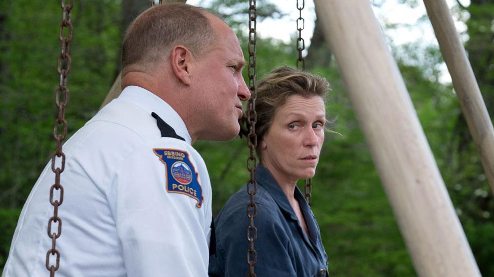 Frances McDormand with Woody Harrelson in Three Billboards Outside Ebbing, Missouri