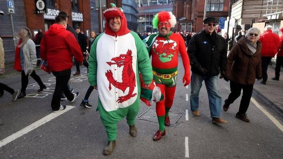 Fans in Westgate Street before the game