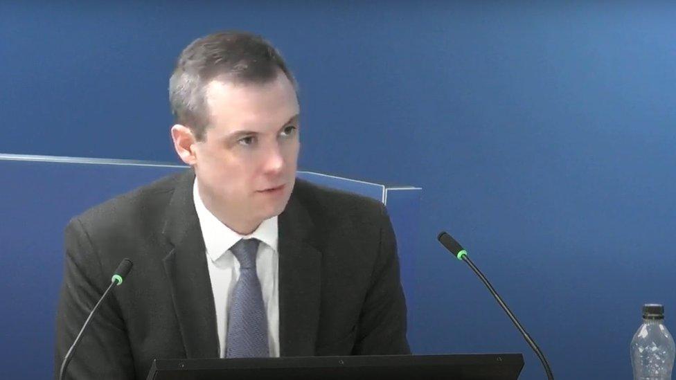 James Wharton before the inquiry