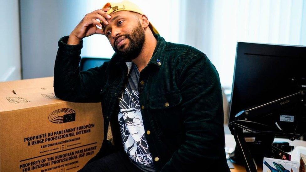 Magid Magid packing up his Brussels office