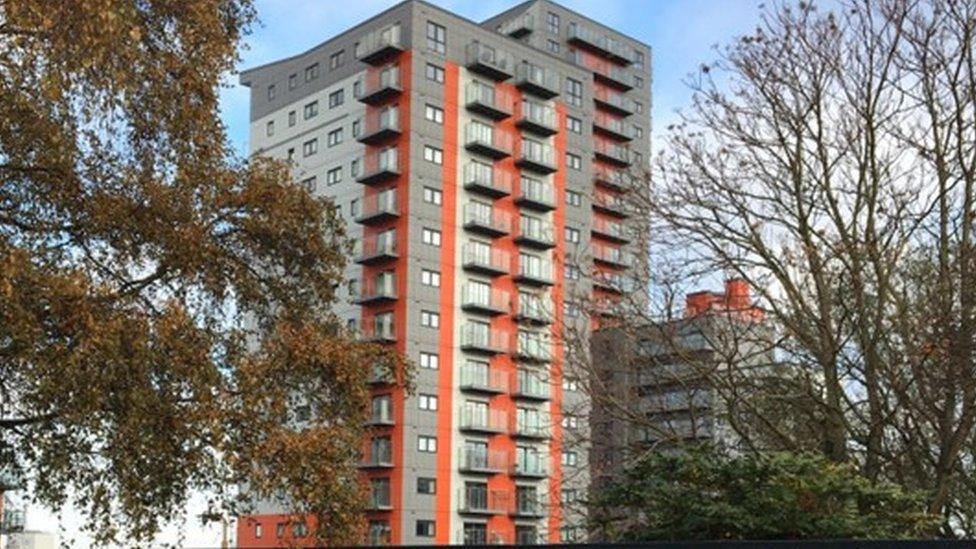 Mast Quay tower block as built