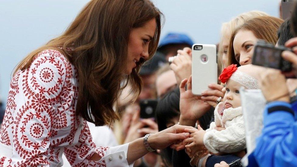 Duchess of Cambridge meets baby