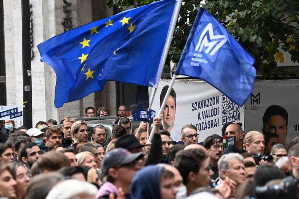 Opposition MMM rally in Budapest, 10 Oct 21