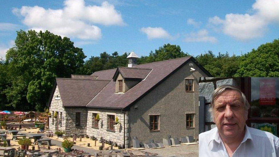 The main building at Inigo Jones Slate Works with an inset of John Lloyd