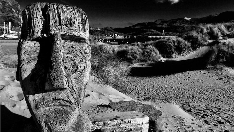 Statues on Barmouth beach