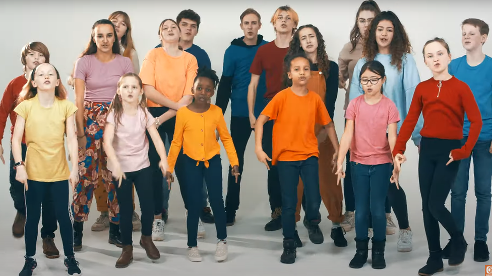 children in a music video for the Long forgotten Road song, being called the new youth climate anthem